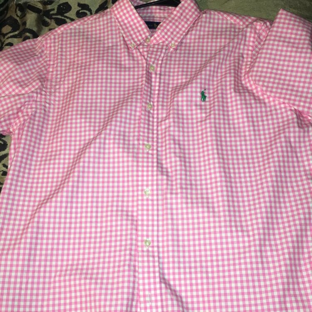 Pink polo button down
